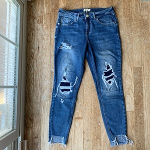 River Island Patterned Ripped Jeans